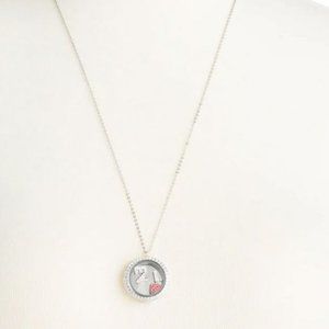 Authentic Swarovski Treasure Love Locket Pendant Open Heart Long Crystal